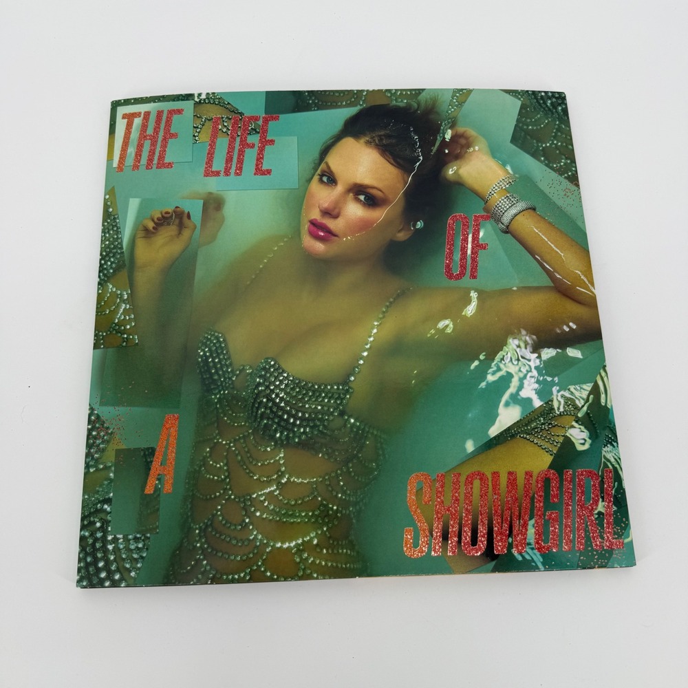Taylor Swift The Life of a Showgirl Orange Glitter Vinyl LP Record Excellent